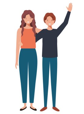 Genç çift avatar karakter