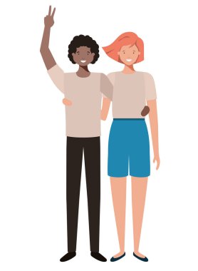 Genç çift avatar karakter