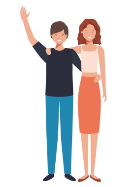 Genç çift avatar karakter