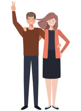 Genç çift avatar karakter