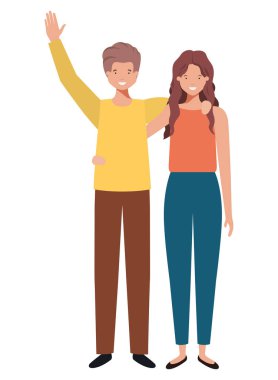 Genç çift avatar karakter