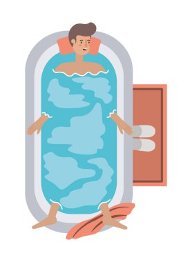 Küvet avatar karakter genç adam