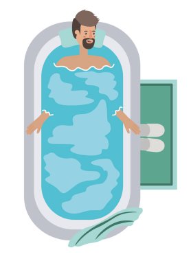 Küvet avatar karakter genç adam