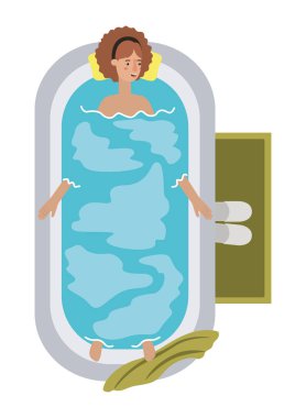 Küvet avatar karakter genç kadın