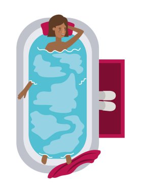 Genç kadın afro-küvet avatar karakter