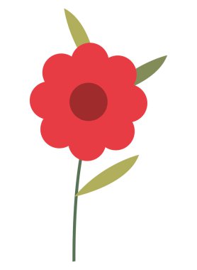 güzel çiçek ile izole simgesi yapraklar