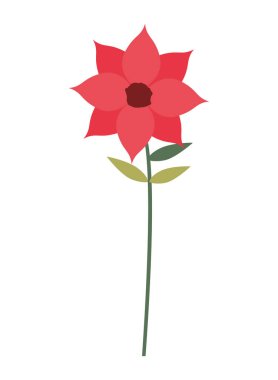 güzel çiçek ile izole simgesi yapraklar