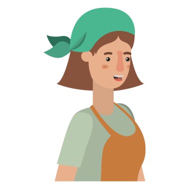 önlük avatar karakter bahçıvanla kadın