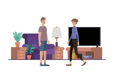 Genç çift salon avatar karakter