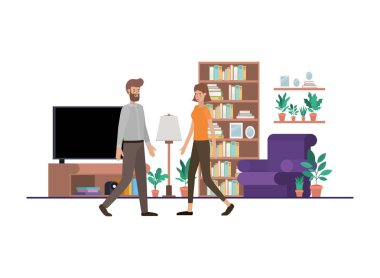 Genç çift salon avatar karakter