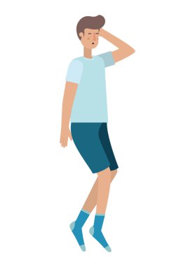 poz avatar karakter uyku ile genç adam