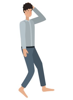 poz avatar karakter uyku ile genç adam