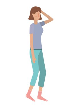 poz avatar karakter uyku ile genç kadın