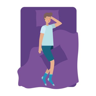 Yatak avatar karakter genç adam