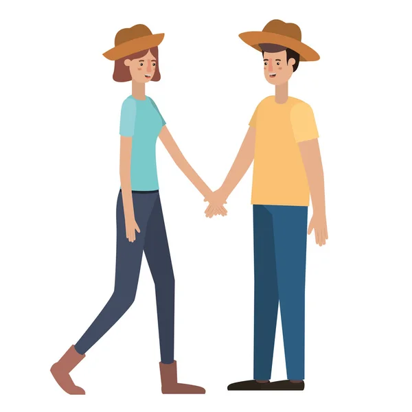 Jeune couple avatar personnage — Image vectorielle