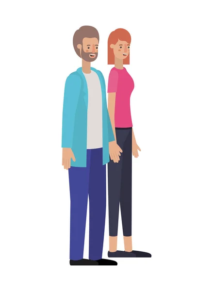 Jeune couple avatar personnage — Image vectorielle