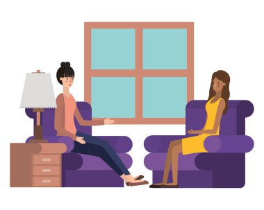 oturma odası avatar karakter genç kadınlarda