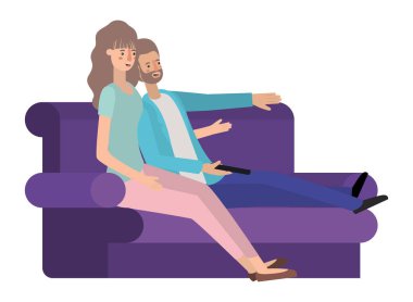 oturma odası avatar karakter genç çift