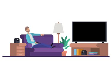 oturma odası avatar karakter genç adam