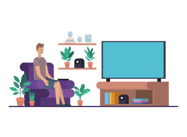 oturma odası avatar karakter genç adam