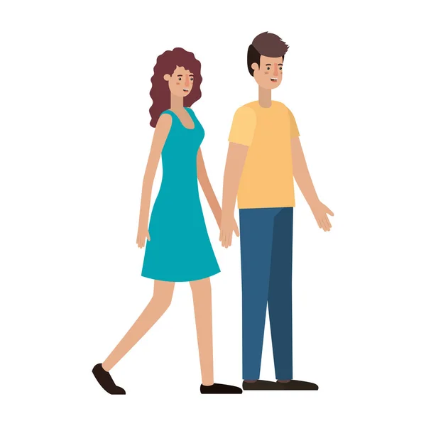 Jeune couple avatar personnage — Image vectorielle