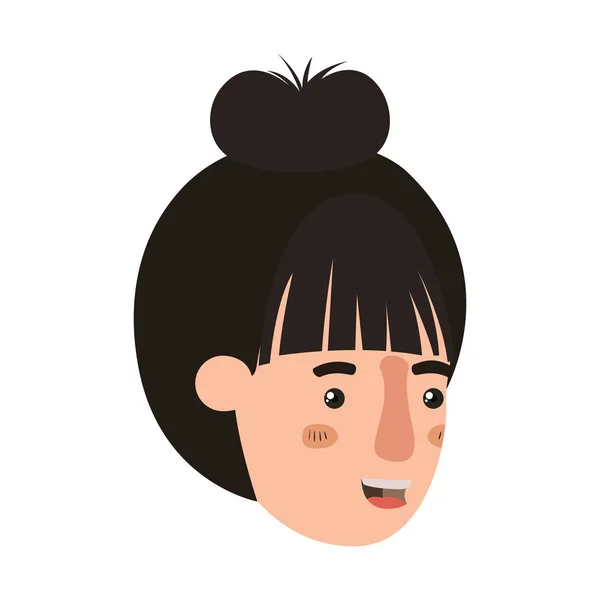 Cabeza del personaje avatar mujer — Vector de stock