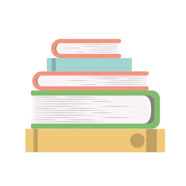 Apilar libros de texto icono aislado — Vector de stock