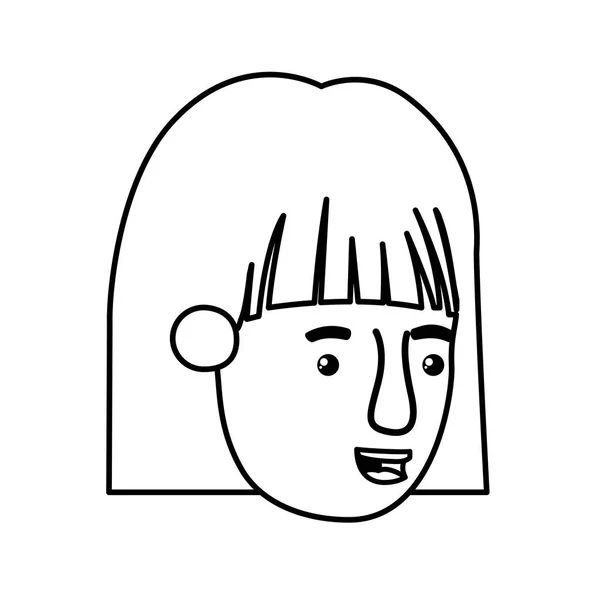 Cabeza del personaje avatar mujer joven — Vector de stock