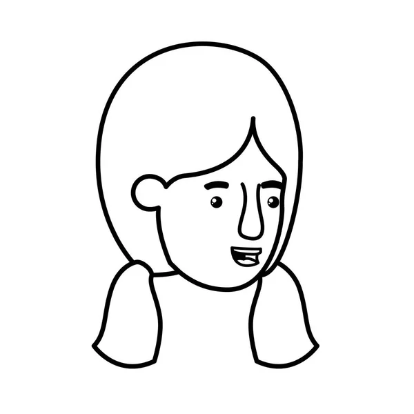 Cabeza del personaje avatar mujer joven — Vector de stock