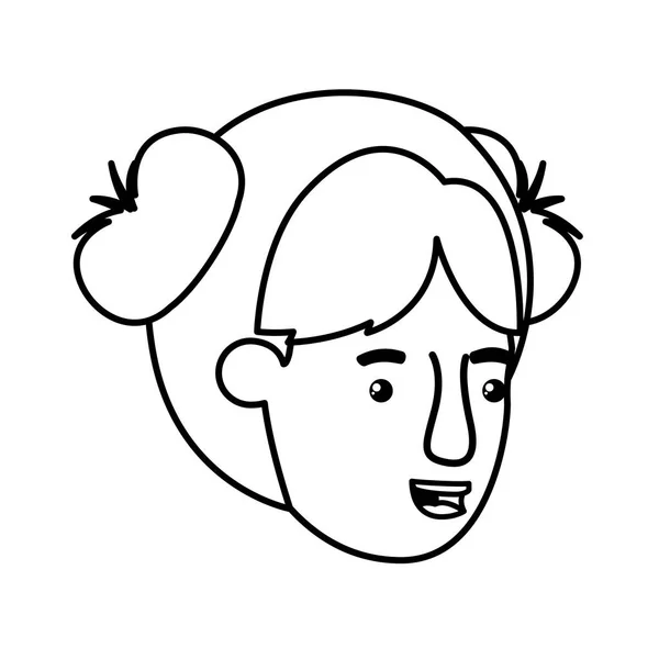 Cabeza del personaje avatar mujer joven — Vector de stock