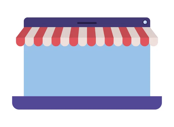 Pantalla con icono aislado tienda — Vector de stock