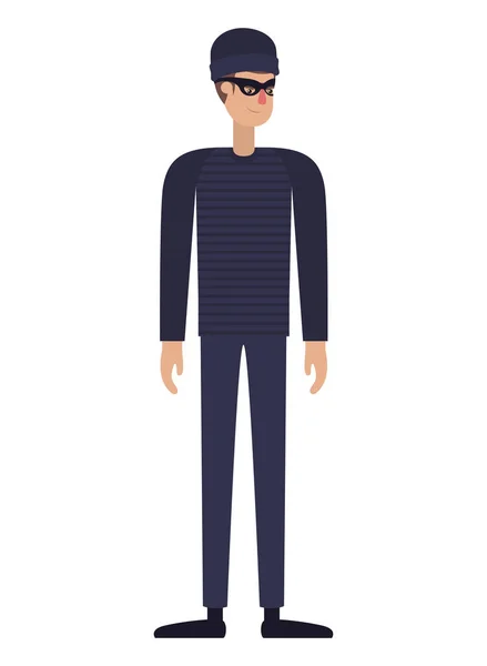 Voleur homme avatar personnage — Image vectorielle
