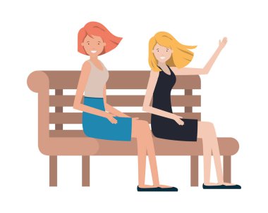 parkta oturan kadın avatar karakter sandalye