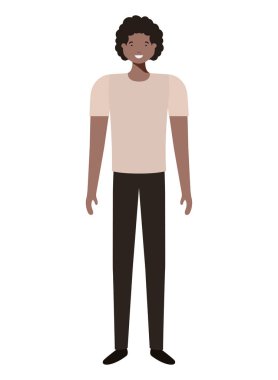 Genç adam afro avatar karakter