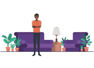 oturma odası avatar karakter genç adam