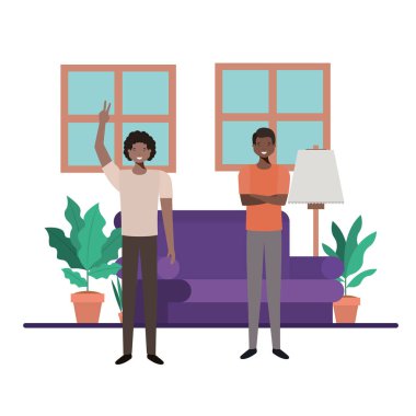 oturma odası avatar karakter genç erkeklerde