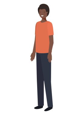 Genç adam afro avatar karakter