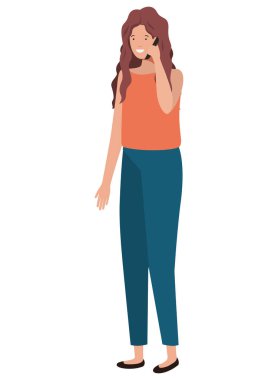 smartphone avatar karakter olan kadın