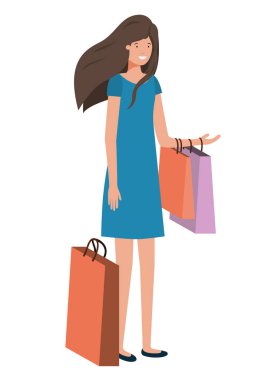 avatar karakter alışveriş genç kadın