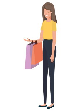 avatar karakter alışveriş genç kadın