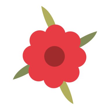 güzel çiçek ile izole simgesi yapraklar