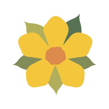 güzel çiçek ile izole simgesi yapraklar