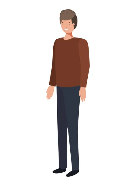 Jeune homme avatar personnage — Image vectorielle
