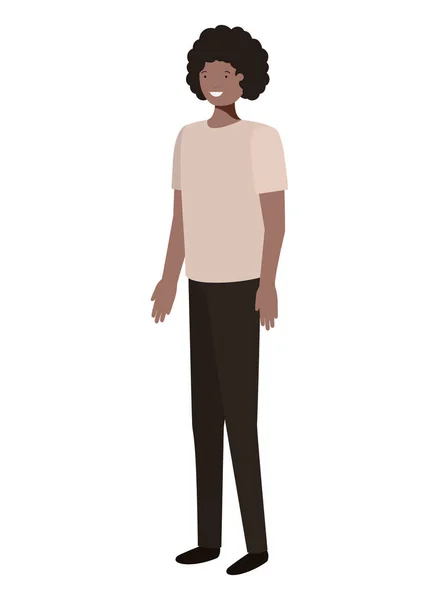 Giovane afro avatar personaggio — Vettoriale Stock