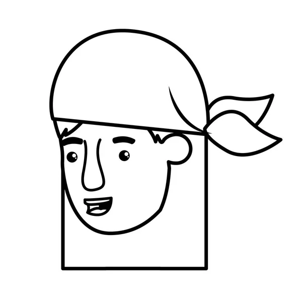 Cabeza de mujer con carácter avatar bandana — Vector de stock