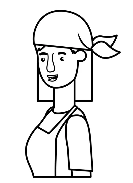 Женщина-садовник с персонажем аватара фартука — стоковый вектор