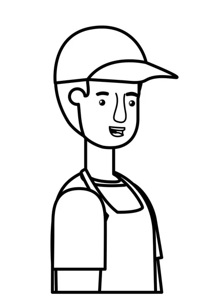 Jardineiro homem com avatar avatar personagem — Vetor de Stock