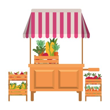 Mağaza kiosk sebze izole simgesiyle