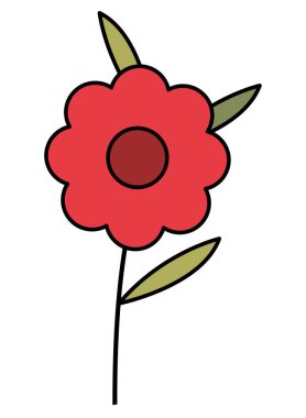 güzel çiçek ile izole simgesi yapraklar