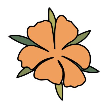 güzel çiçek ile izole simgesi yapraklar